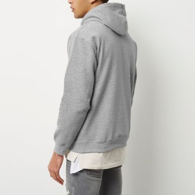 Grey marl casual hoodie